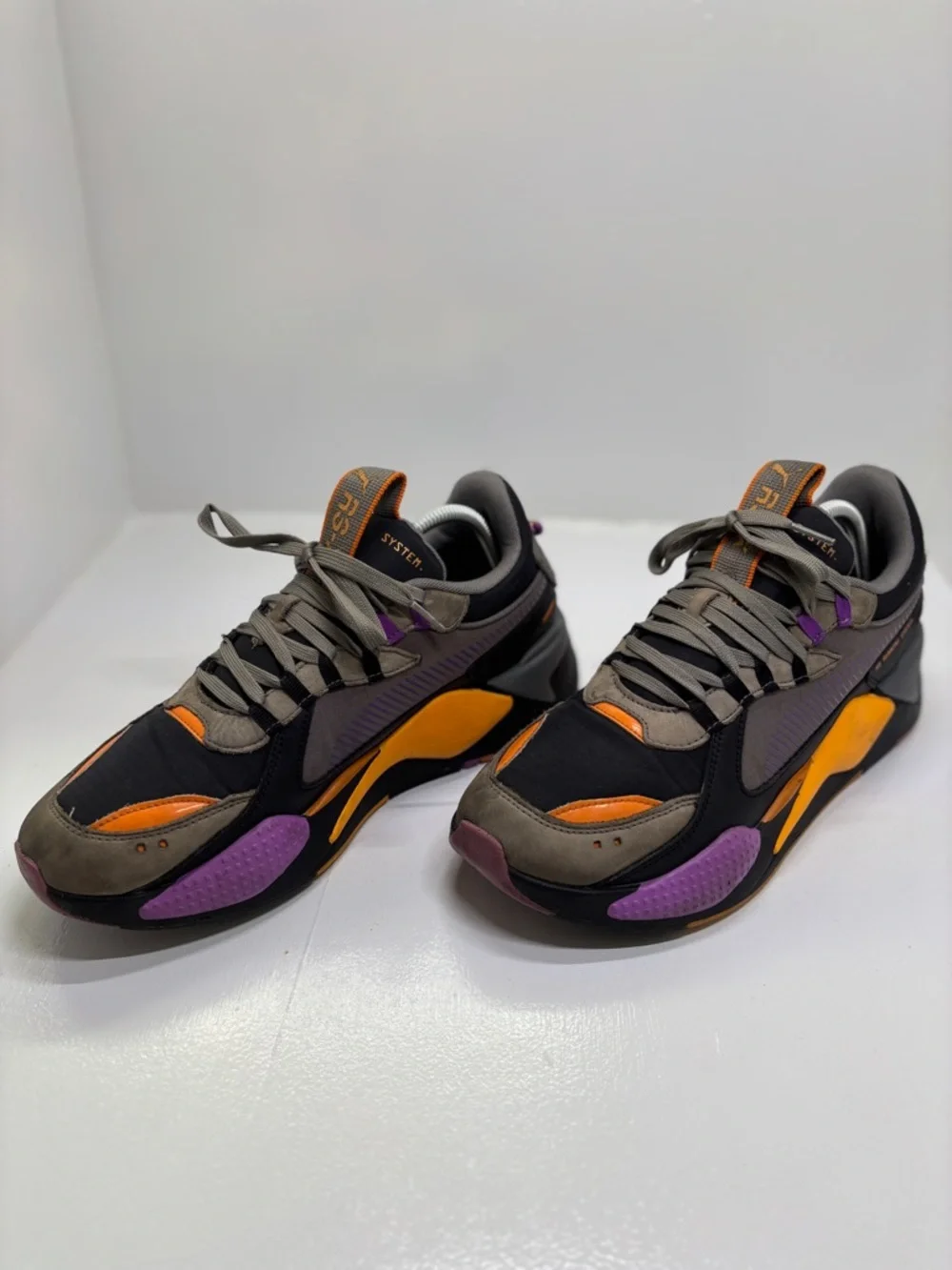 Puma RS-X Running System Sneakers Mens 11 Black Orange Purple Chunky Trainer